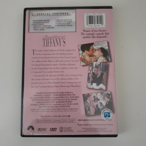 Breakfast at Tiffanys DVD Audrey Hepburn Paramount Pictures - Picture 2 of 3